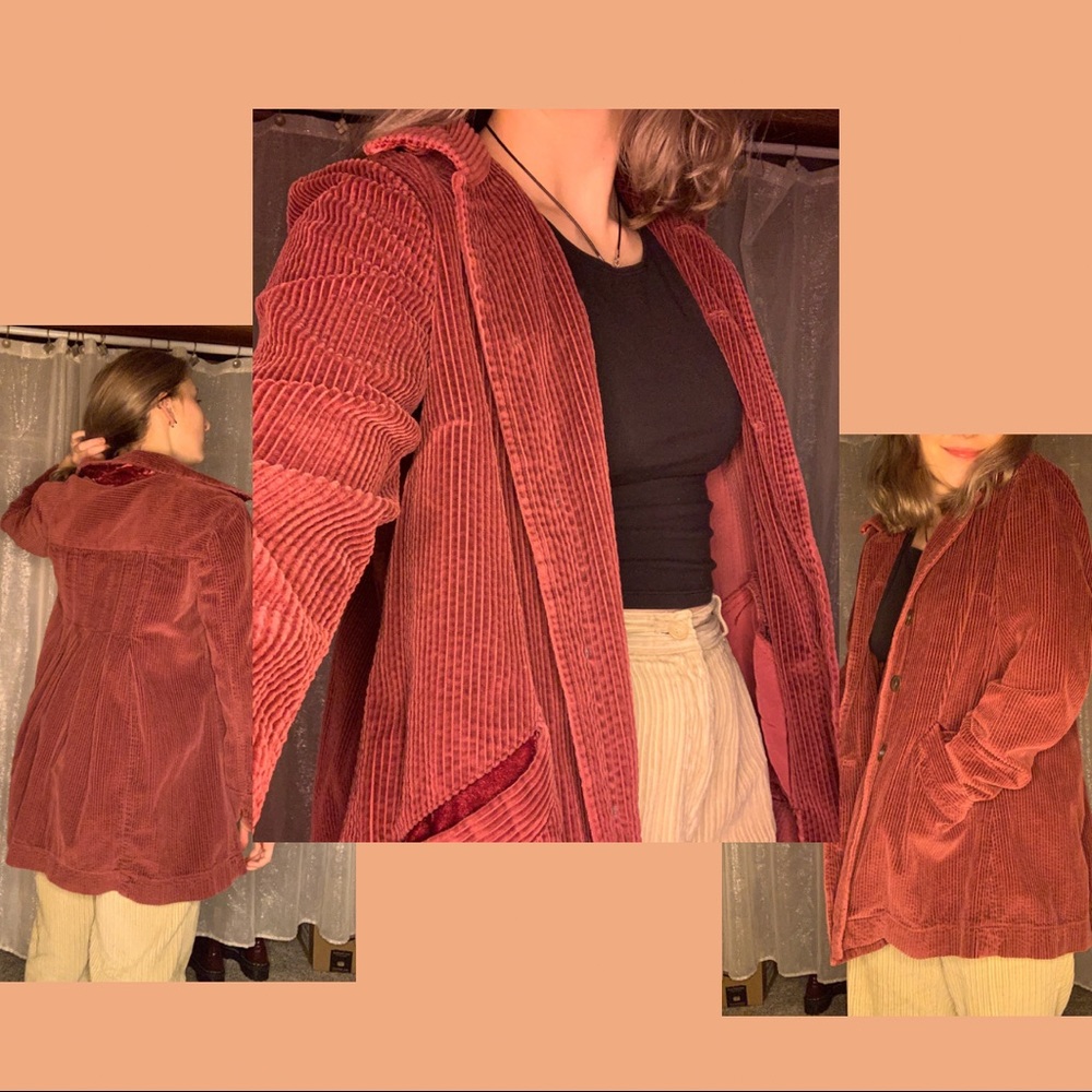 burgundy corduroy coat